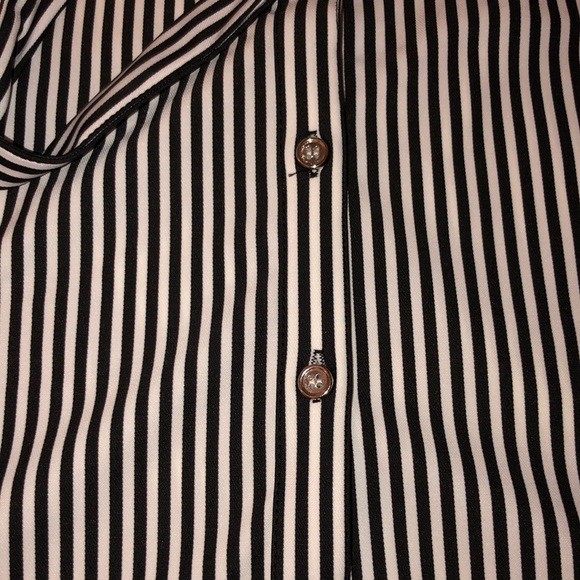 Black & White Striped Button Down Dress - Picture 3 of 8